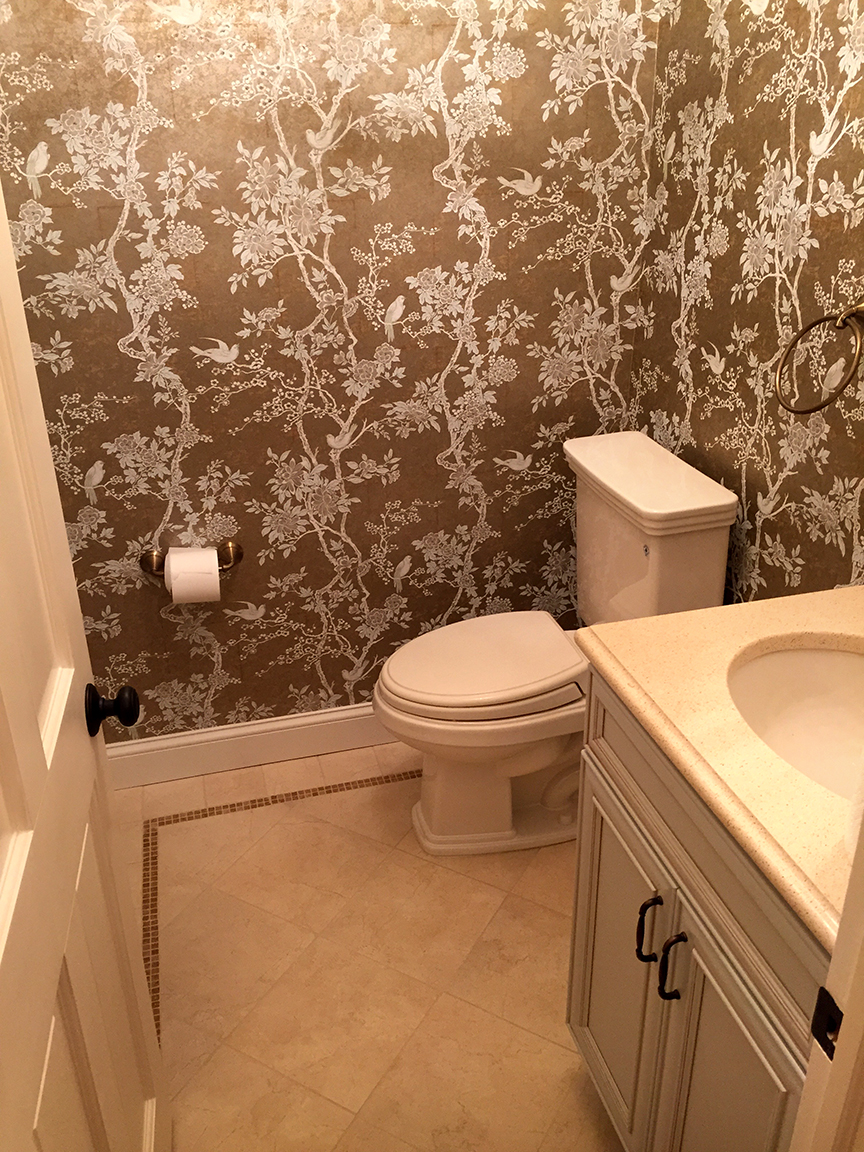 Bathroom Remodel Vanity Toilet Wallpaper
